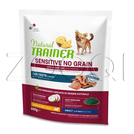 Trainer Natural Sensitive No Grain Mini Adult для взрослых собак для мелких пород (форель)