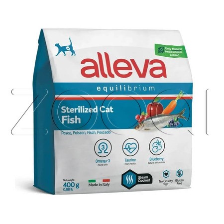 Alleva Equilibrium Sterilized Cat с рыбой для кастрированных котов и стерилизованных кошек