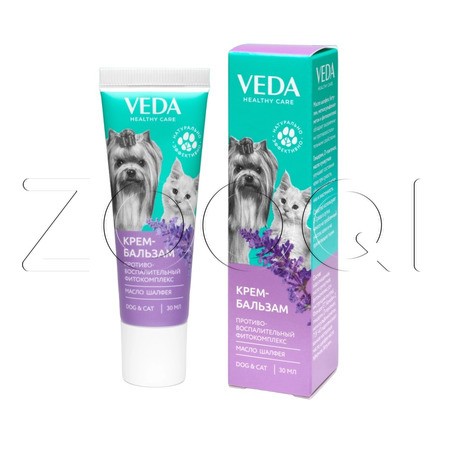 VEDA Крем-бальзам противовоспалительный фитокомплекс с маслом шалфея для собак и кошек, 30 мл