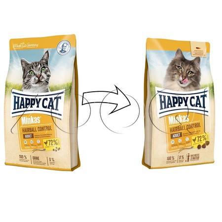 Happy Cat Minkas Hairball Control 30/12 для предотвращения образования комков шерсти у взрослых кошек (птица)