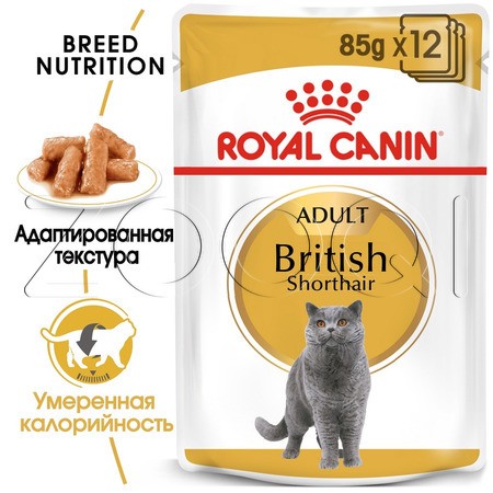 Royal Canin British Shorthair (мелкие кусочки в соусе), 85 г