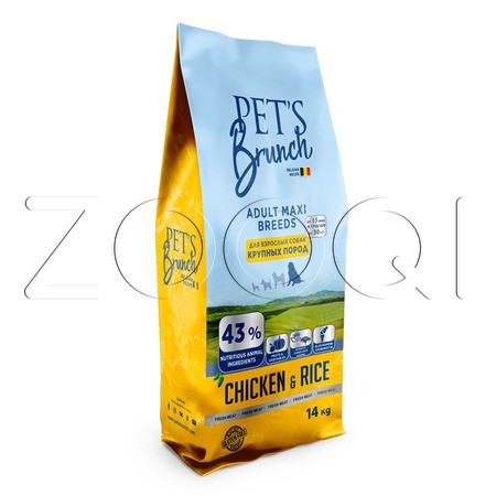 PET'S Brunch Adult Maxi Breeds для взрослых собак крупных пород (курица с рисом)
