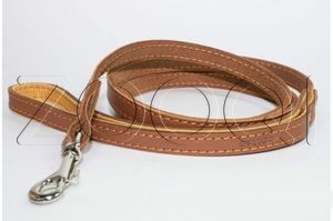 Collar Поводок одинарный с прошивкой, коричневый