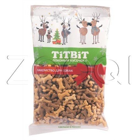 TiTBiT Бисквиты Мясные косточки мини для собак (Новогодняя коллекция), 120 г