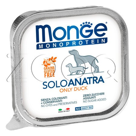 Monge Dog Monoprotein Solo Duck для взрослых собак всех пород (утка), 150 г