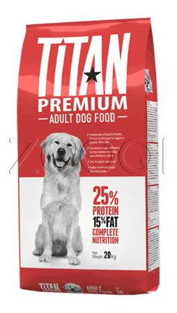 Titan Premium Adult Dog для взрослых собак всех пород, 20 кг