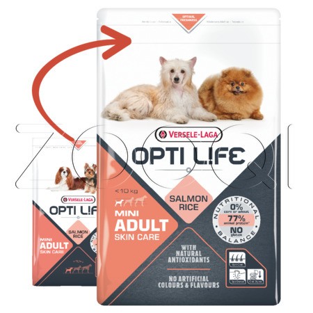 Opti Life Adult Mini Skin Care Salmon & Rice (лосось и рис)