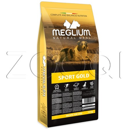 Meglium Dog Sport Gold для для взрослых активных собак (говядина), 14 кг