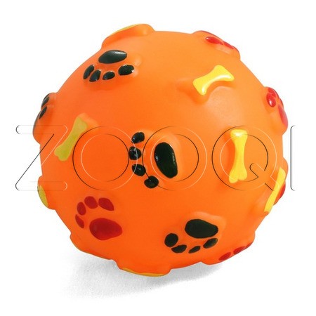 Triol Игрушка для собак из винила "Мяч с лапками и косточками"