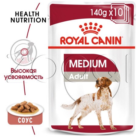 Royal Canin Medium Adult (кусочки в соусе), 140 г
