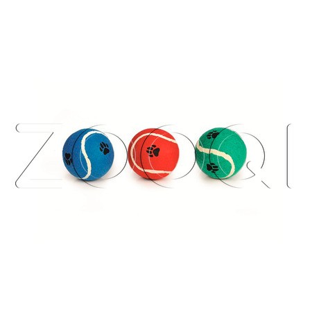 Beeztees Игрушка «Мячик теннисный с отпечатками лап» для собак, 12 см