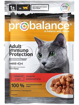 ProBalance Консервированный корм Immuno Protection Cat (говядина в соусе), 85 г
