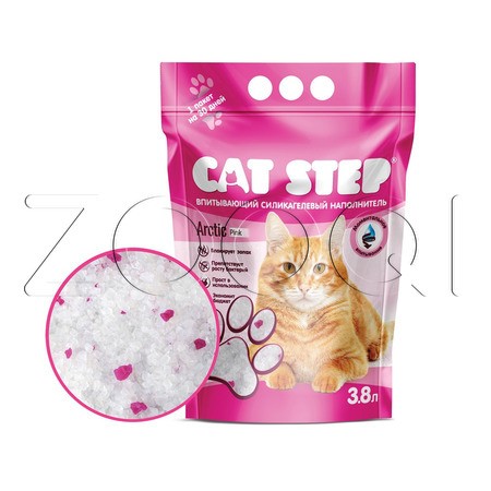 Cat Step Crystal Pink Силикагелевый наполнитель для кошачьих туалетов
