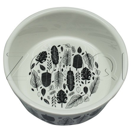 №1 Миска керамическая «Флора» с авторским рисунком на бортике