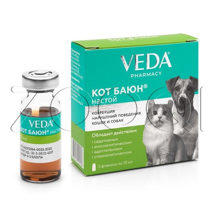 Кот Баюн Настой для кошек и собак, 3x10 мл