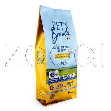 PET'S Brunch Adult Medium Breeds для взрослых собак средних пород (курица с рисом)