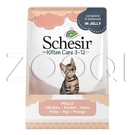 Schesir Cat Пауч с курицей в желе для котят, 85 г