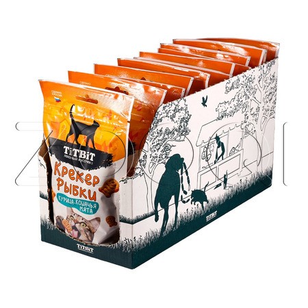 TiTBiT Крекер рыбки со вкусом курица-кошачья мята для кошек, 80 г