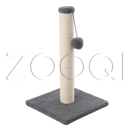 Q-zoo Когтеточка-столбик М с шариком для кошек, хлопок, 60 см