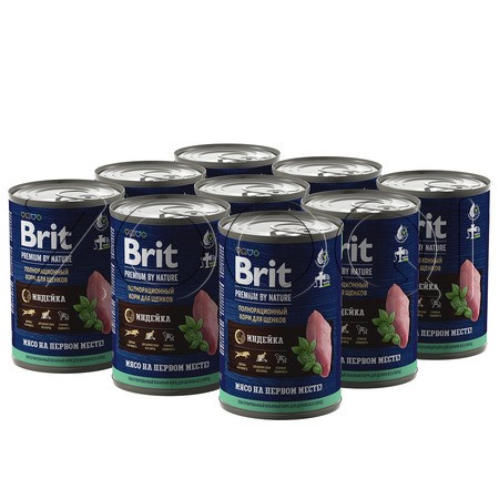 Brit Premium by Nature Консервы с индейкой для щенков всех пород, 410 г