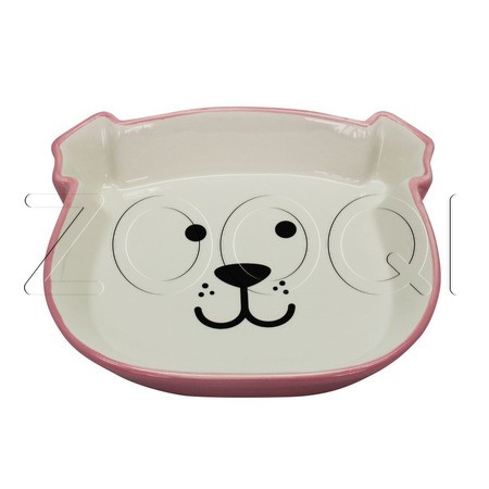 №1 Миска керамическая «Мордочка собачки», прямоугольная, 15.5x13x3.5 см, 280 мл