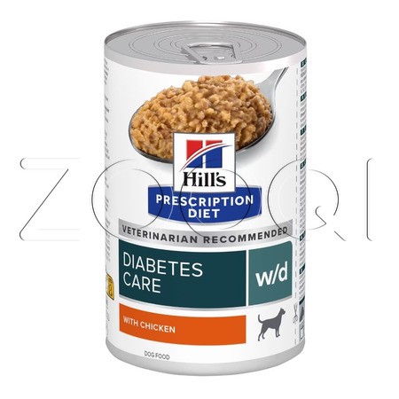 Hill's w/d Diabetes Care для взрослых собак при диабете (курица), 370 г