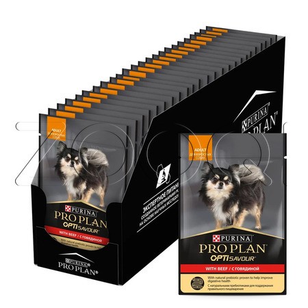 Purina Pro Plan Opti Savour Adult для взрослых собак (говядина), 85 г