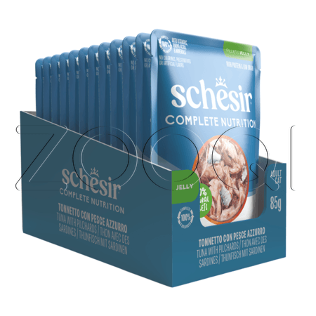 Пауч Schesir Cat Complete Nutrition для кошек (тунец, сардины в желе), 85 г
