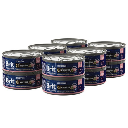 Brit Premium by Nature Sensitive с мясом индейки для кошек с чувствительным пищеварением, 100 г