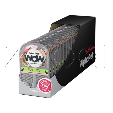 Паштет AlphaPet WOW Superpremium для кошек (кролик), 80 г