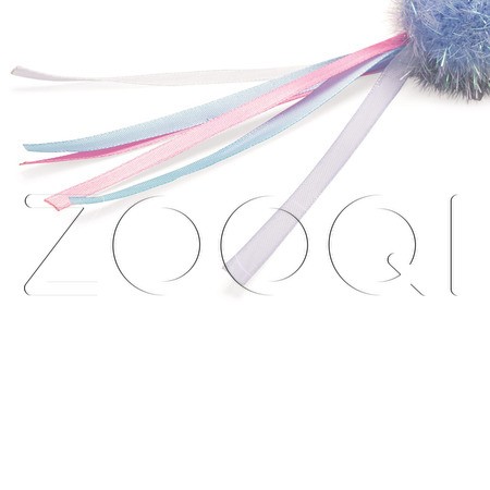 Beeztees Удочка «Шарик с лентой» для кошек, в ассортименте, 47 см