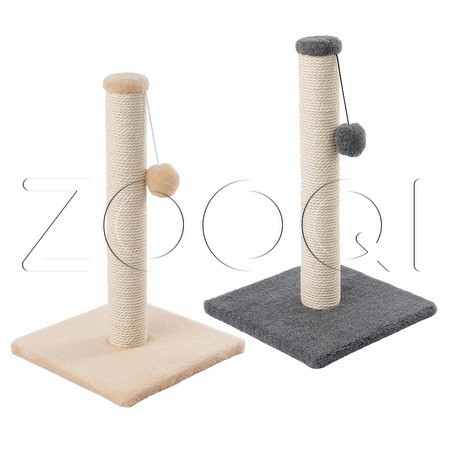 Q-zoo Когтеточка-столбик М с шариком для кошек, хлопок, 60 см