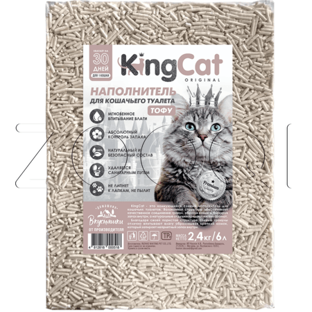 KingCat Растительный наполнитель для кошачьих туалетов «Оригинальный», 6 л