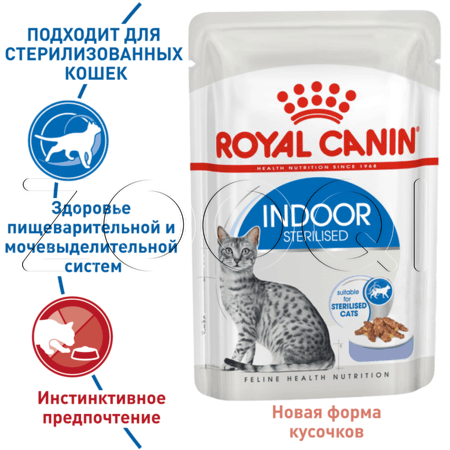 Royal Canin Indoor Sterilised (кусочки в желе), 85 г