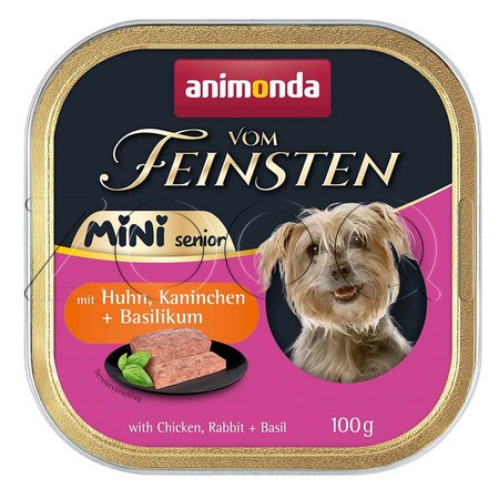 Паштет Vom Feinsten Mini Senior для собак (курица, кролик, базилик), 100 г