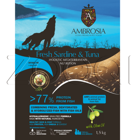 Корм Ambrosia Mediterranean Diet Fresh Sardine & Tuna для собак (сардина, тунец)