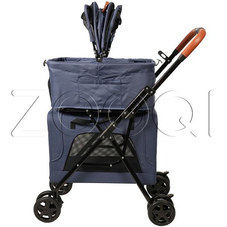 Mr.Kranch Коляска прогулочная двойная для собак и кошек, голубая