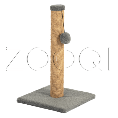 Q-zoo Когтеточка-столбик М с шариком для кошек, джут, 60 см