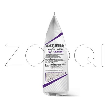Cat Step Compact White Lavеnder Белый комкующийся минеральный наполнитель (лаванда)