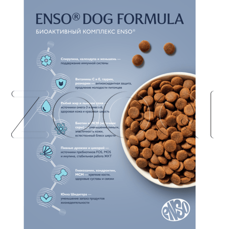 Корм ENSO Dog Formula Monoprotein для собак (белая рыба, брокколи)