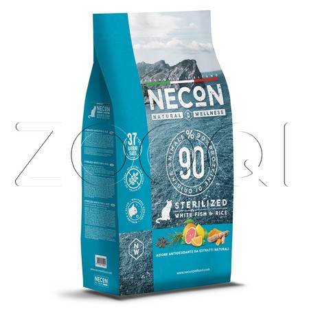 Necon Natural Wellness Cat Sterilized Low Fat для стерилизованных и склонных к ожирению кошек (рыба, криль)