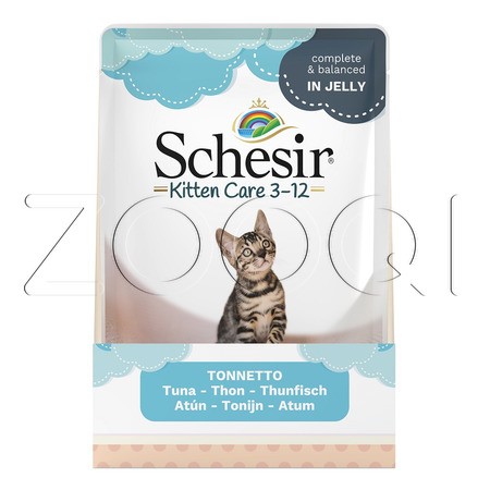 Schesir Cat Пауч с тунцом в желе для котят, 85 г