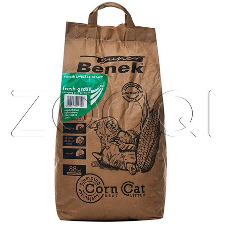 Super Benek Corn Cat Кукурузный наполнитель для кошачьего туалета (свежая трава)