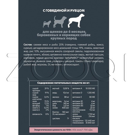 Корм AlphaPet Superpremium Puppy для щенков (говядина, рубец)