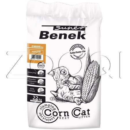 Super Benek Corn Cat Natural Кукурузный наполнитель для кошачьего туалета (без запаха)