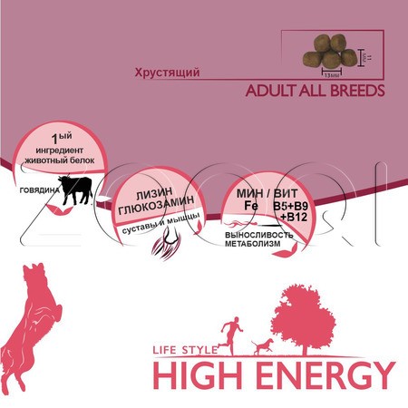 Unica Classe High Energy с говядиной для собак средних и крупных пород