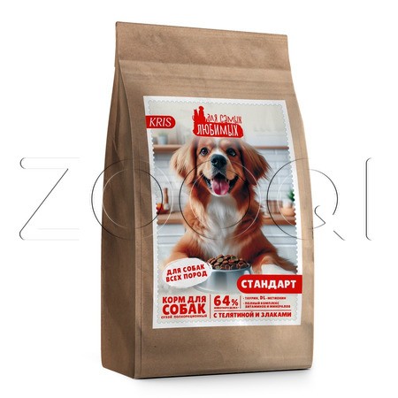 Корм ДЛЯ САМЫХ ЛЮБИМЫХ Стандарт для собак (телятина, злаки)