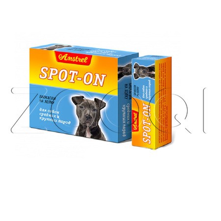 Amstrel Биокапли антипаразитарные на холку «Spot-on» для собак средних и крупных пород