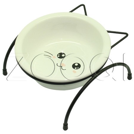 №1 Подставка с керамической миской, 14 х 5 см, 400 мл