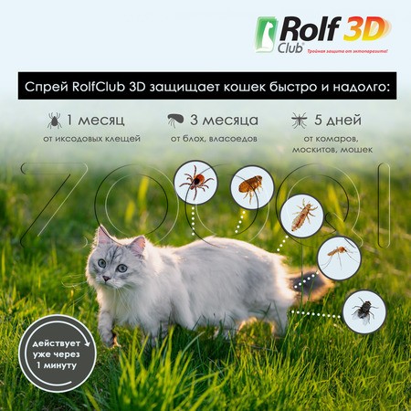 РольфКлуб 3D Спрей для кошек, 200 мл